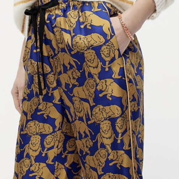 J. Crew Collection Silk Twill Relaxed Pants in Sleepy Lions - Picture 5 of 11